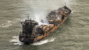 Russian Captain Arrested After Fiery Cargo Ship Crash Off UK Coast